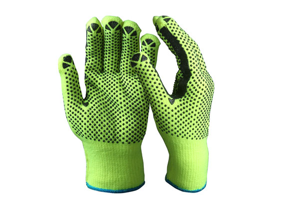 SKG-01-G String Knit Safety Work Gloves/Acryic Gloves With Dots
