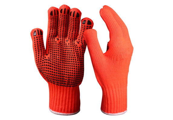 SKG-01-G String Knit Safety Work Gloves/Acryic Gloves With Dots