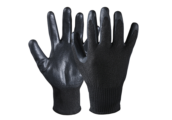 Nitrile Coated Cut Resistant Safety Work Dipped Palm Gloves/CRG-004-B 