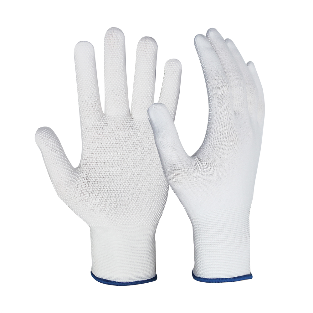 Nylon Gloves with PVC Doted/MWG-006-W