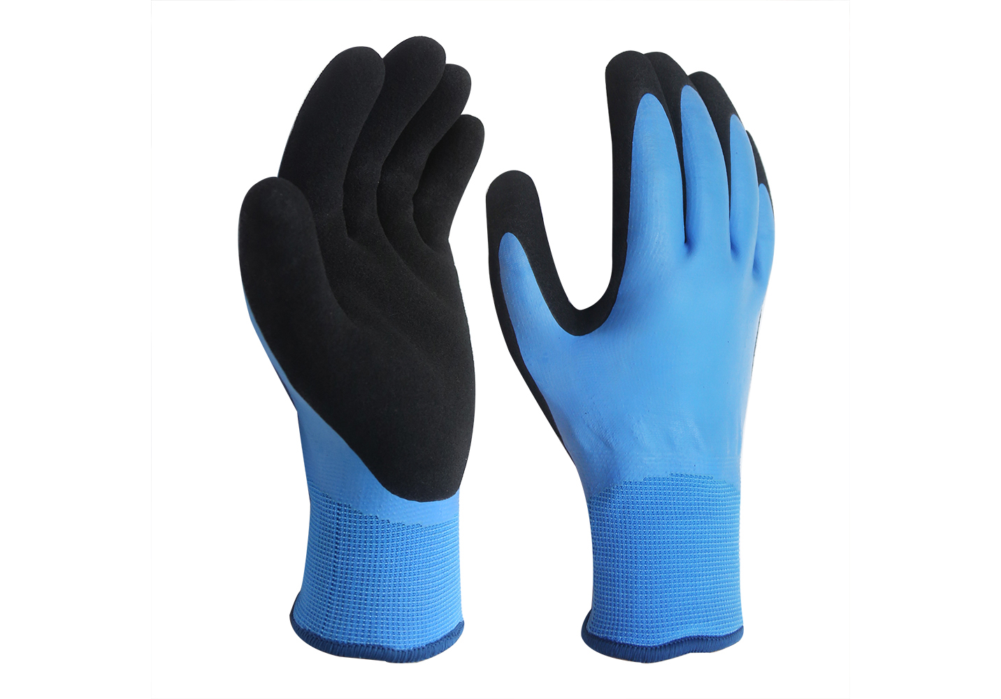 LCG-017 Waterproof 15G Nylon Gloves with Double Latex Coated
