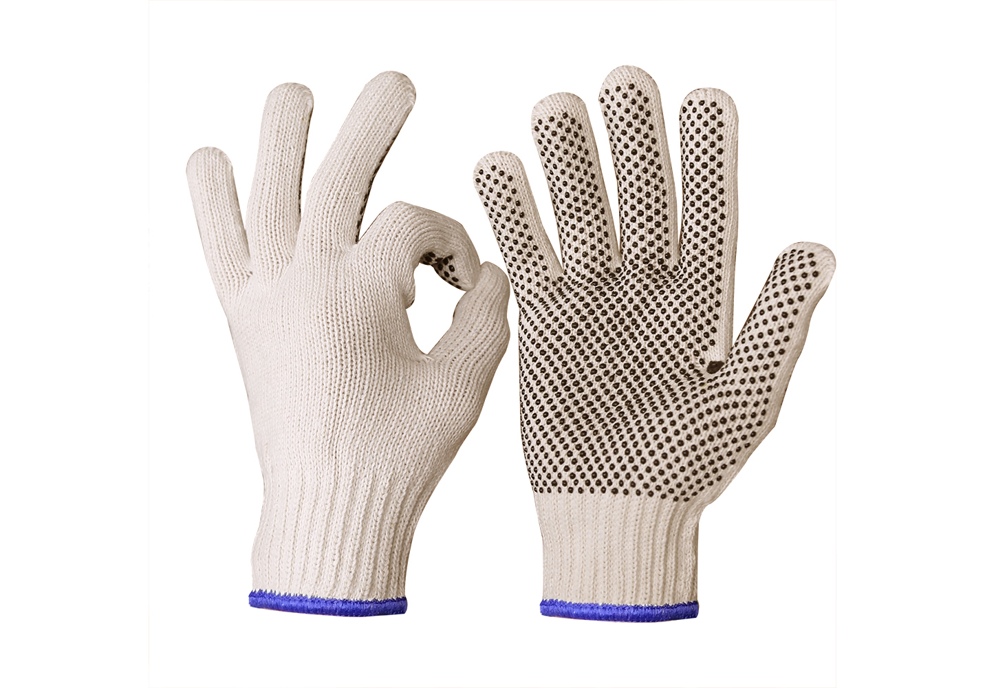 7G Lightweight String Knit Glove with PVC Dots on palm/SKG-026