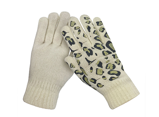 Warm Winter Glove Irregular Printing Pattern Unisex Elastic Comfortable Soft Acrylic Knitting Gloves for Children Kids
