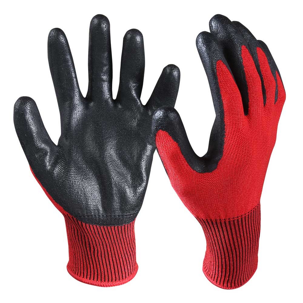 Nitrile Coated Cut Resistant Safety Work Gloves/CRG-004-R