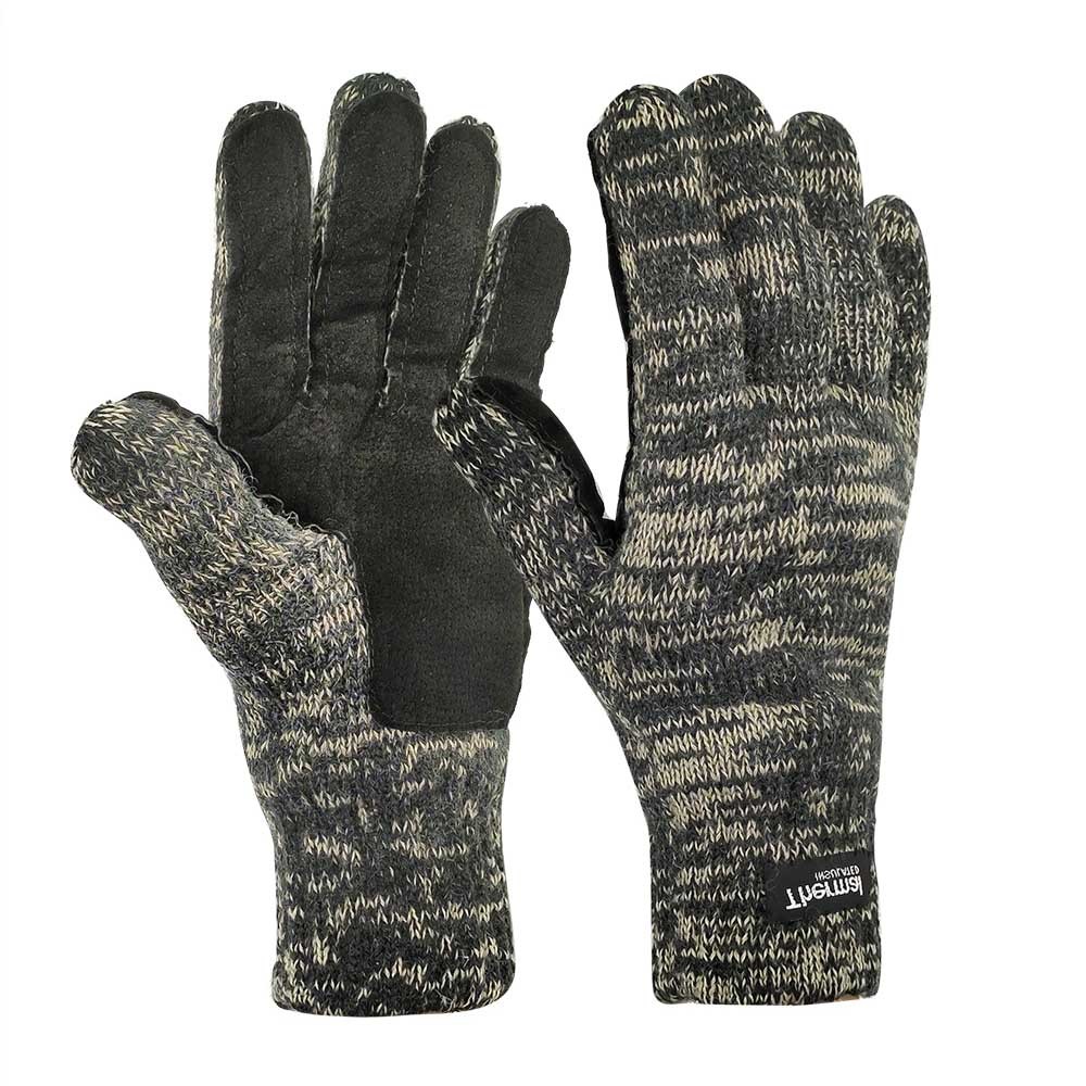 3M Thinsulate Lining 50% Wool/Acrylic Double Knit Gloves with Leather on Plam/IWG-032