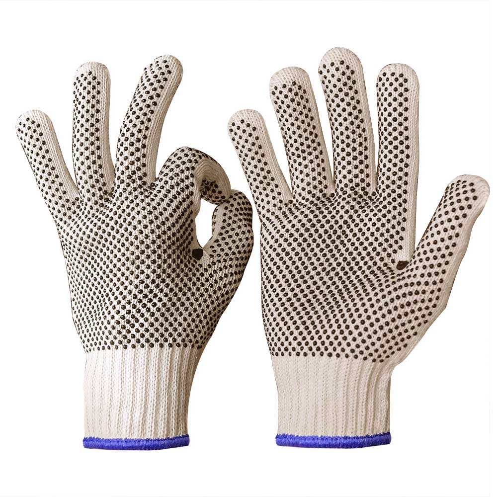 Lightweight String Knit Glove Liner with PVC Dots Each Side/SKG-027