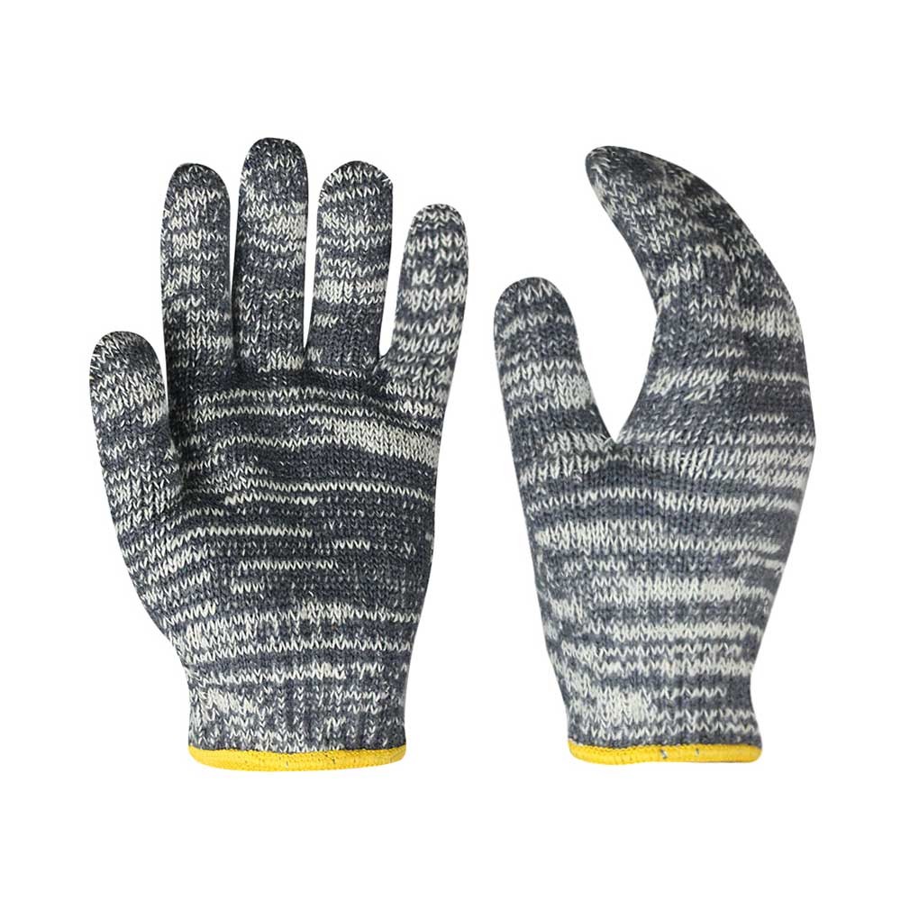 7G Poly/cotton Gloves mix White and Grey/SKG-022