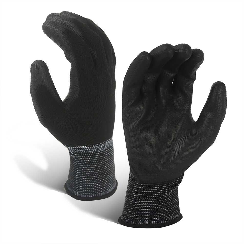 13G Polyester Glove with PU Coated/PCG-017-B