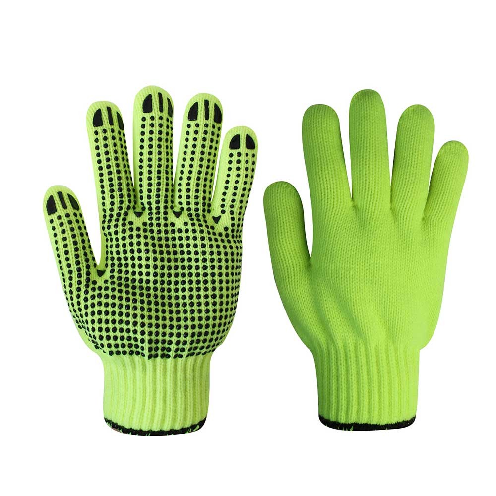 String Knit Safety Work Gloves/Acryic Gloves With Dots/SKG-01-I