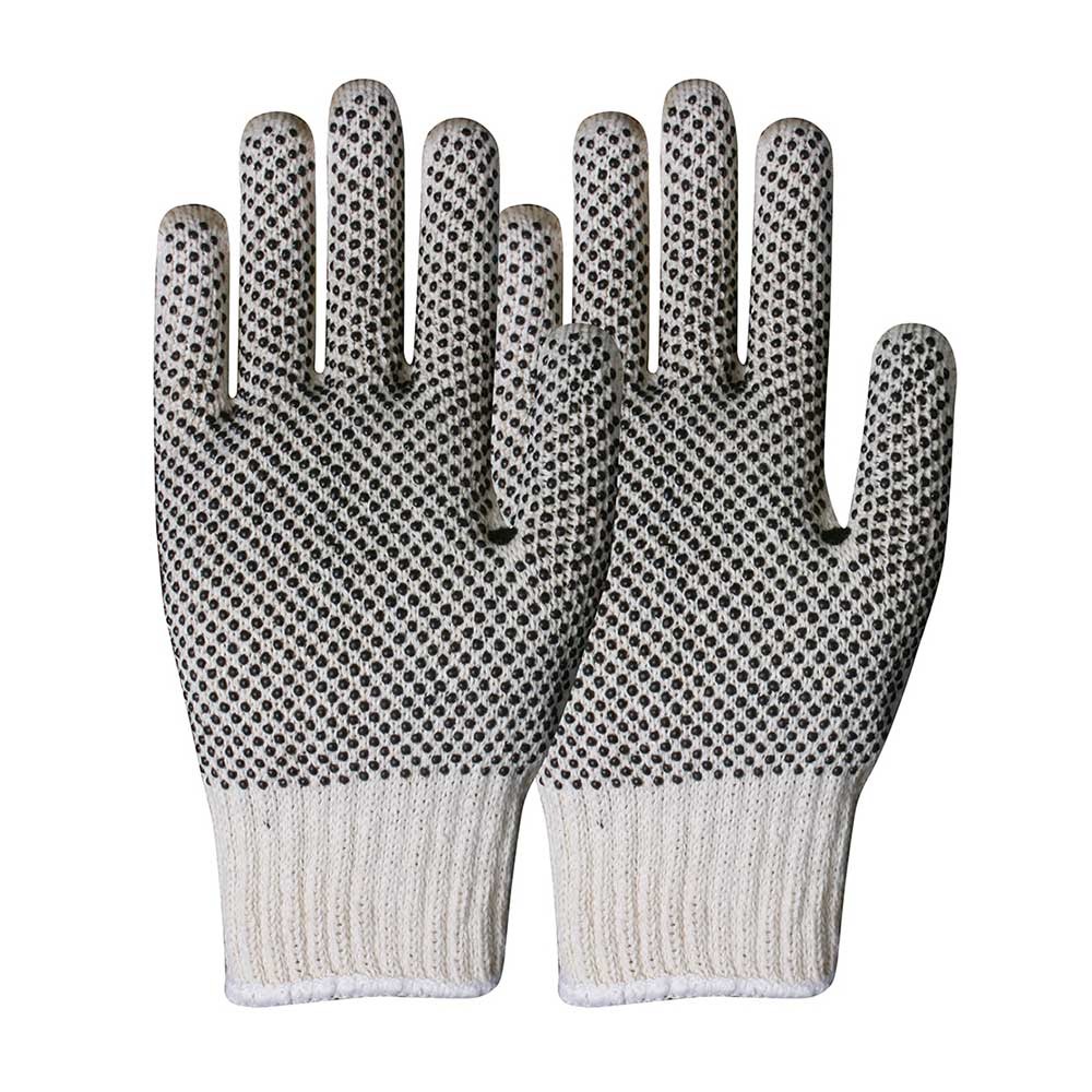 Polyester/Cotton Gloves with PVC on Palm/SKG-017