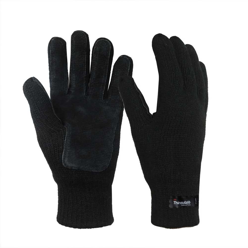 3M Thinsulate Lining Acrylic Double Knit Gloves with Leather on Plam/IWG-014