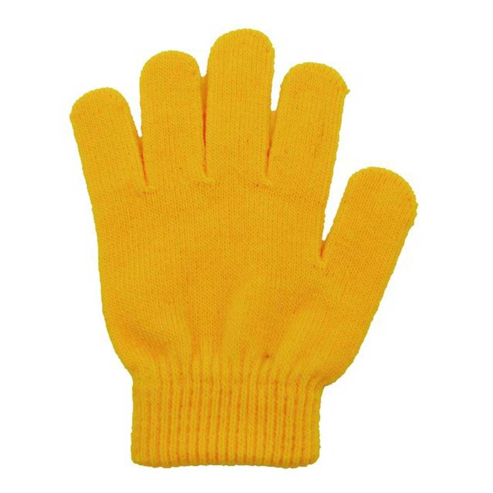 Yellow Acrylic Stretchable Magic Knit Cold Protection Gloves