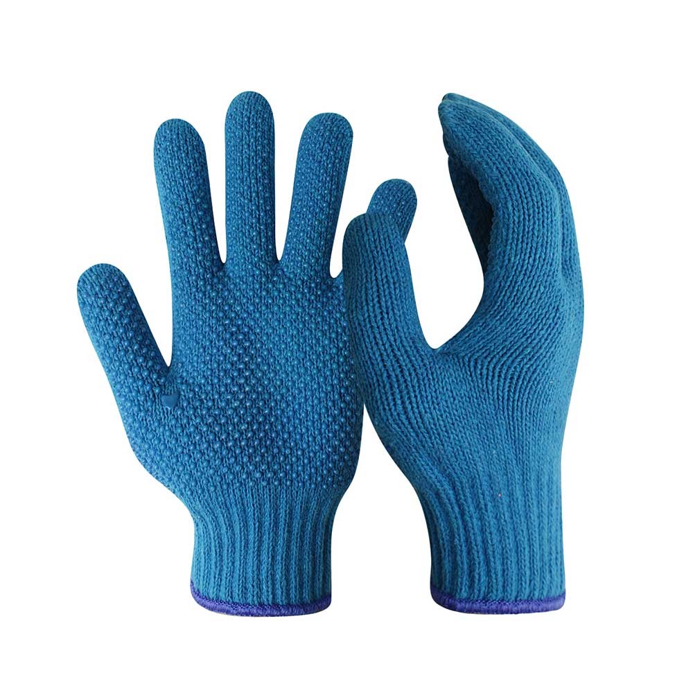 Blue Cotton Knitted Work Safety Gloves/CKG-008