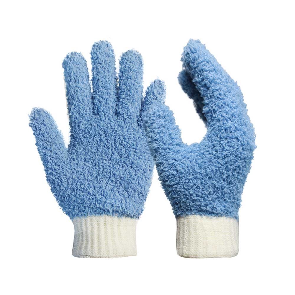 100% Microfiber Polyester Cotton Rib Cuff Dust Cleaning Clean Room Gloves