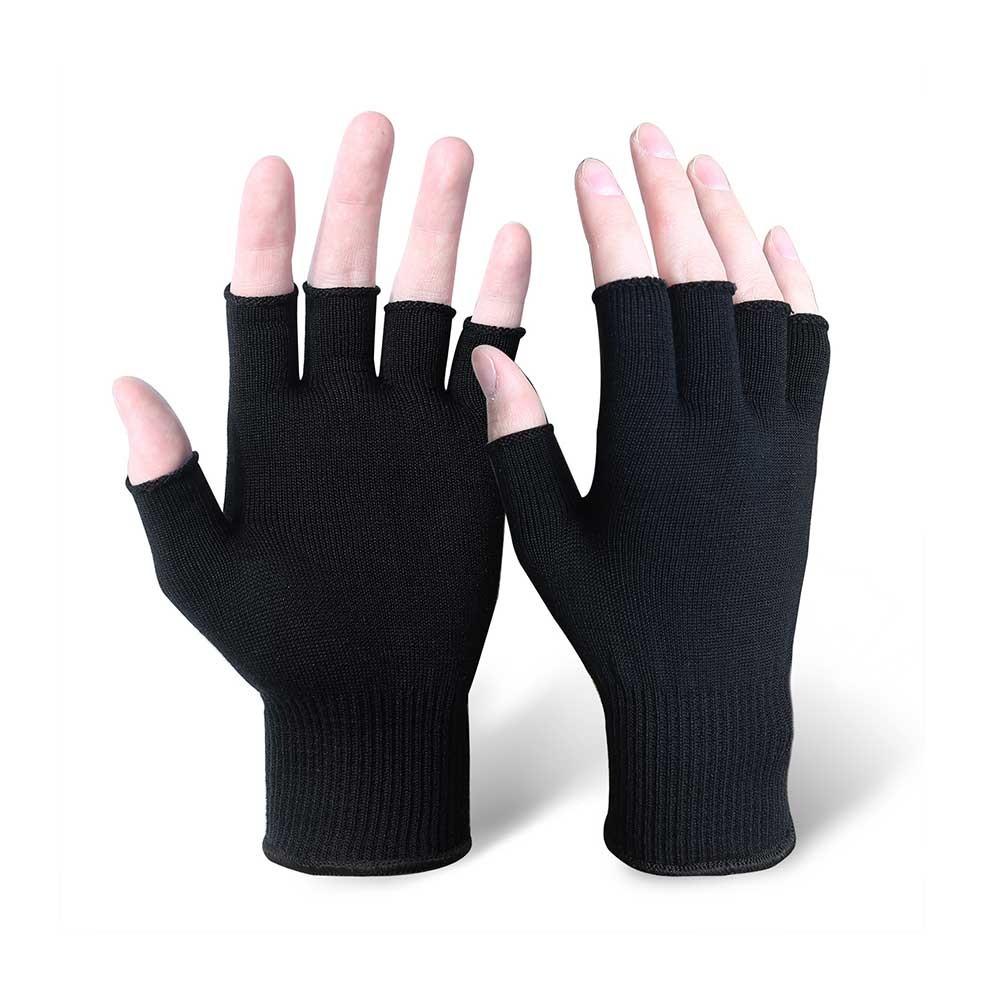 Black Silk Fingerless Gloves for Liner/MWG-008