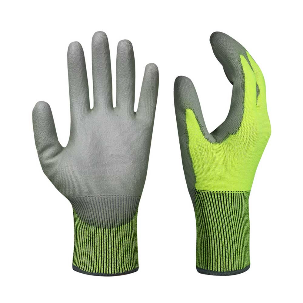 PU Coated High Visibility HPPE Gloves/PCG-03