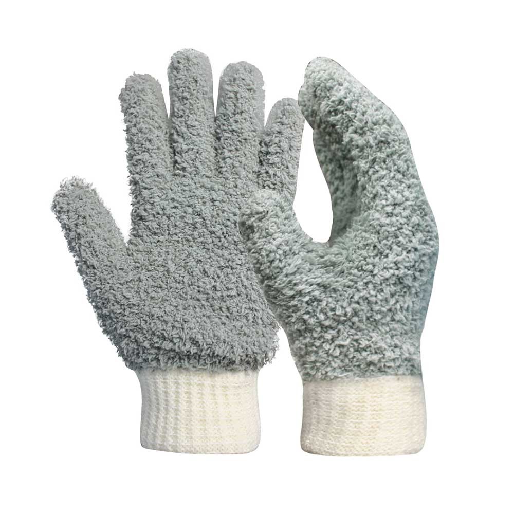 Microfiber Dusting Cleaning Gloves with Cotton Cuff/MDC-001-G