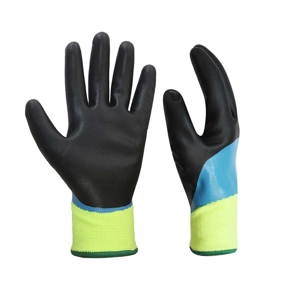Double Nitrile Coated Waterproof Safety Work Gloves/WPG-003