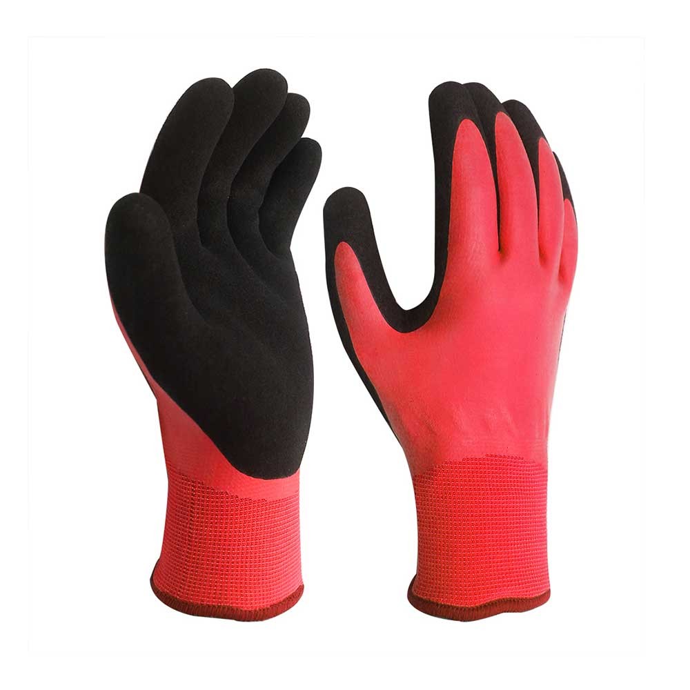 15G Nylon Gloves with Double Latex Coated for Waterproof/WPG-003-R