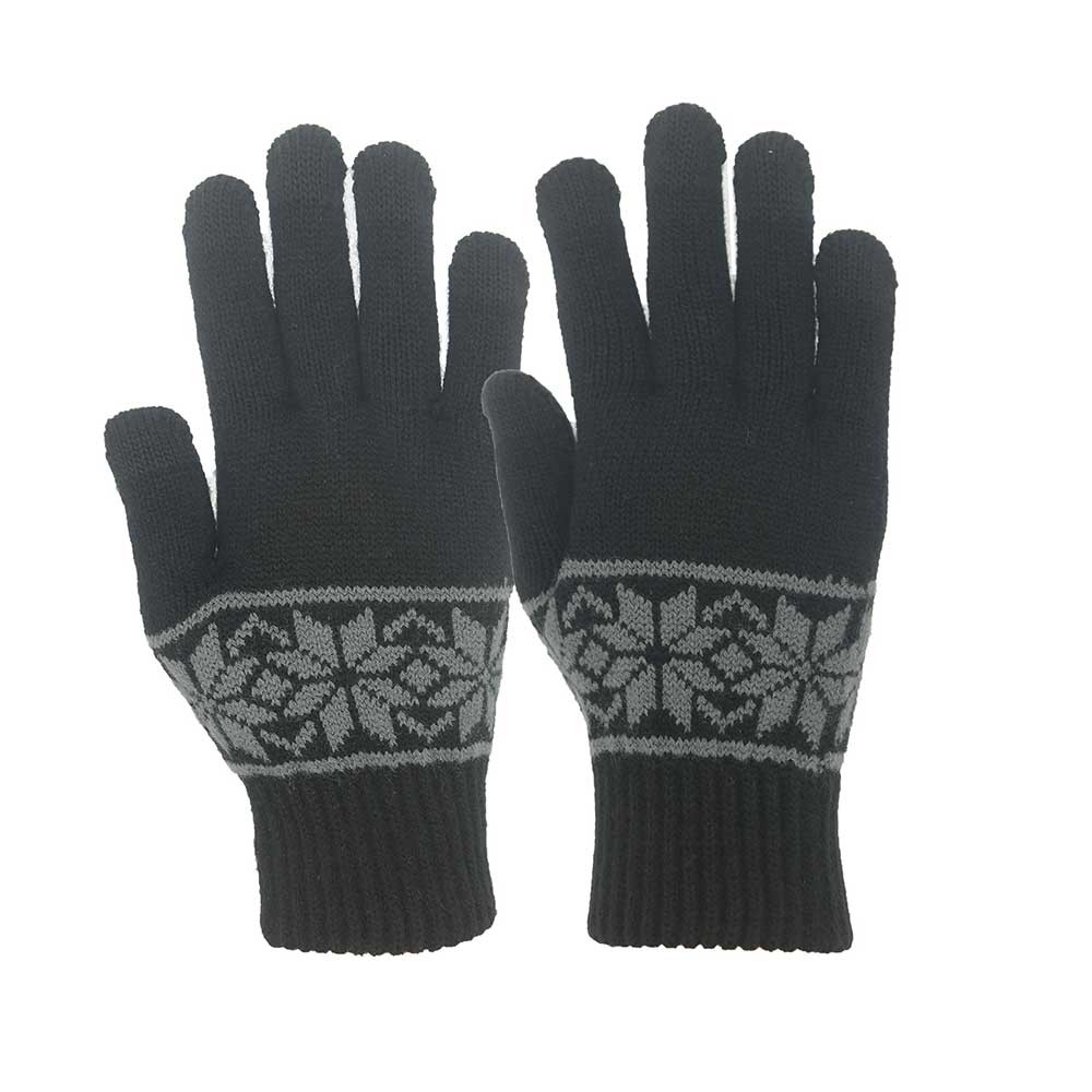 FIVE Finger Jacquard Hand Knitted Magic Touch Screens Gloves for Outdoor