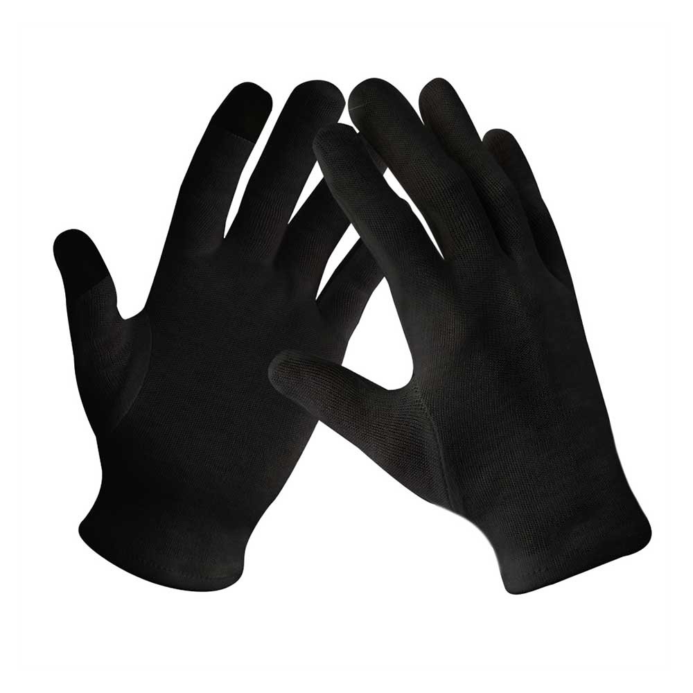 Black Color Touch Screen Light Weight Cotton Gloves for Driving