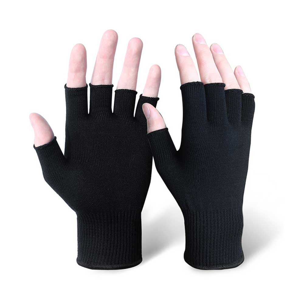 Breathable Flexible Silk Fingerless Gloves for Liner