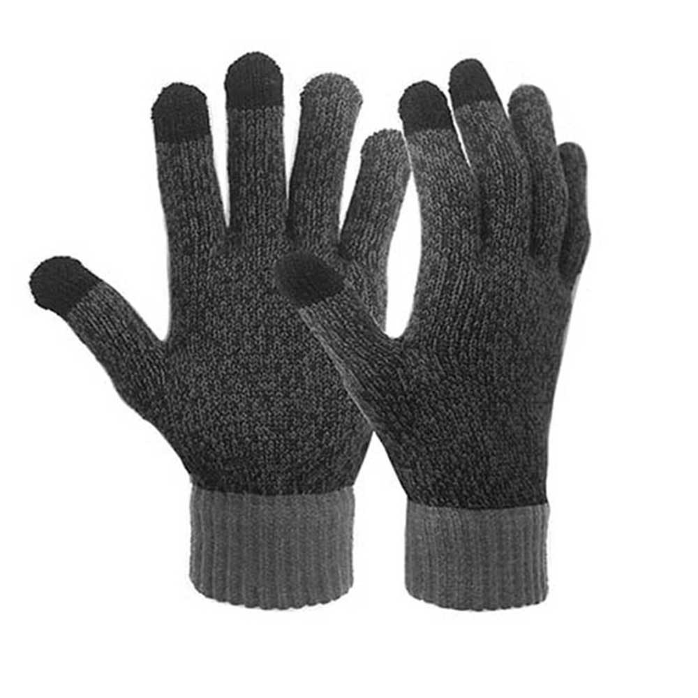 Grey 10G Conductive 3 Fingertips magic Stretch Touch Screen Gloves