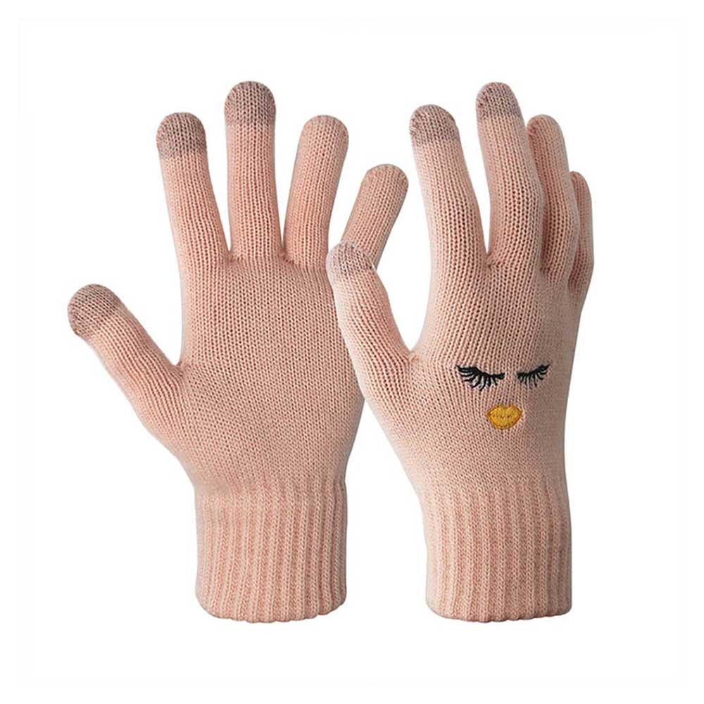Embroidered Stretchable Touch Screen Gloves with Conductive 3 Fingertips