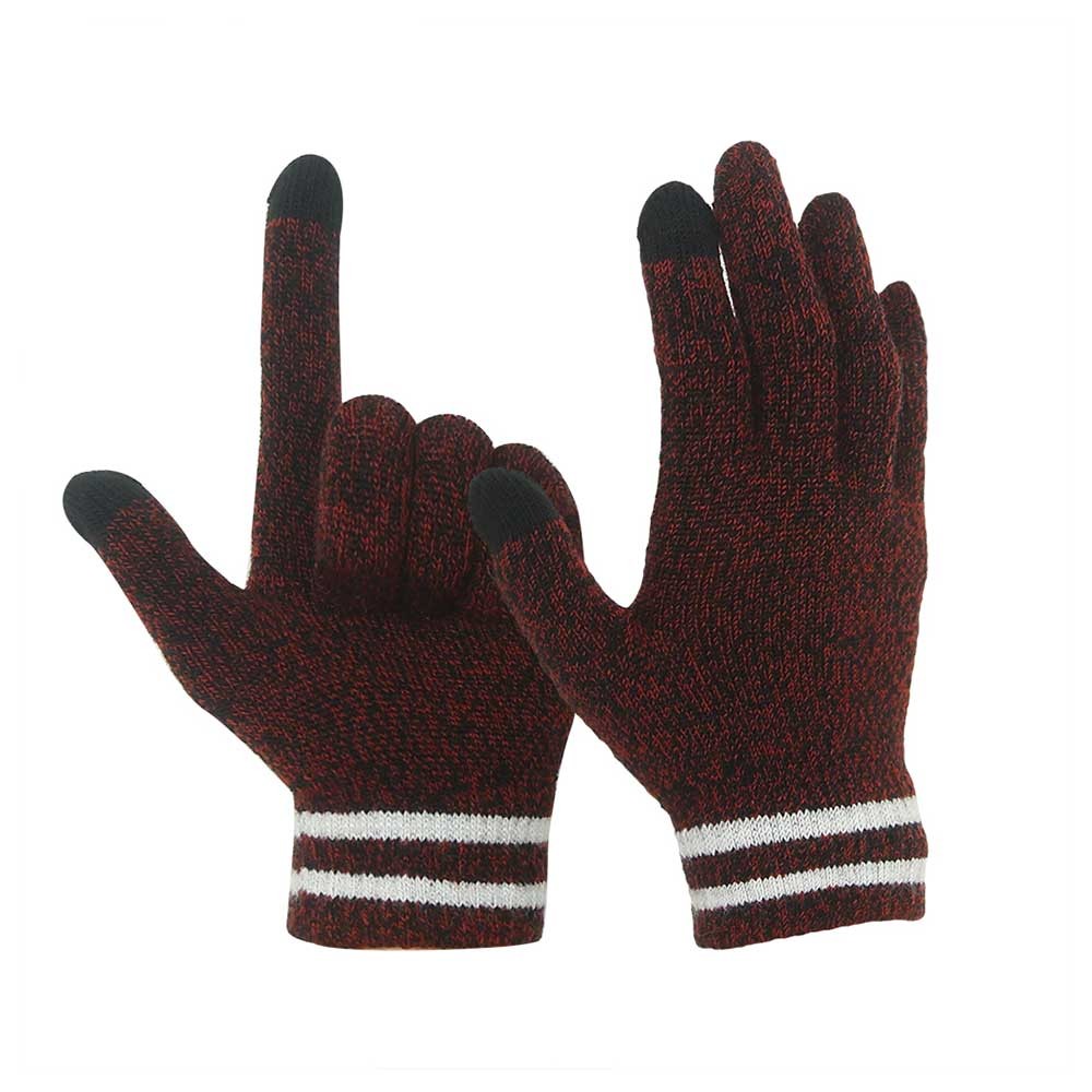 Brown 10G Conductive  2 Fingertips magic Stretch Touch Screen Gloves