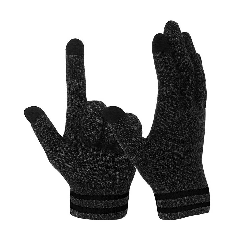 Black 10G Conductive  2 Fingertips magic Stretch Touch Screen Gloves