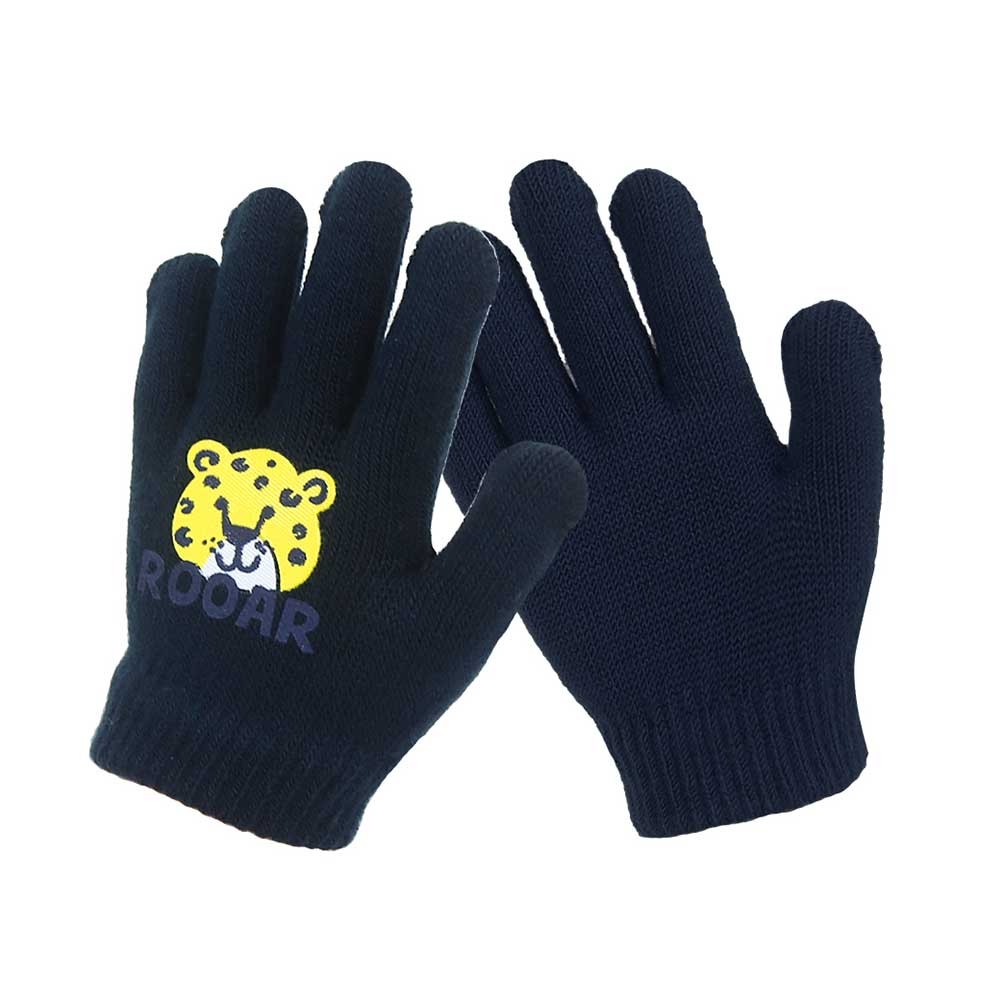 Navy Thermal Finger Kids Magic Gloves for Outdoor