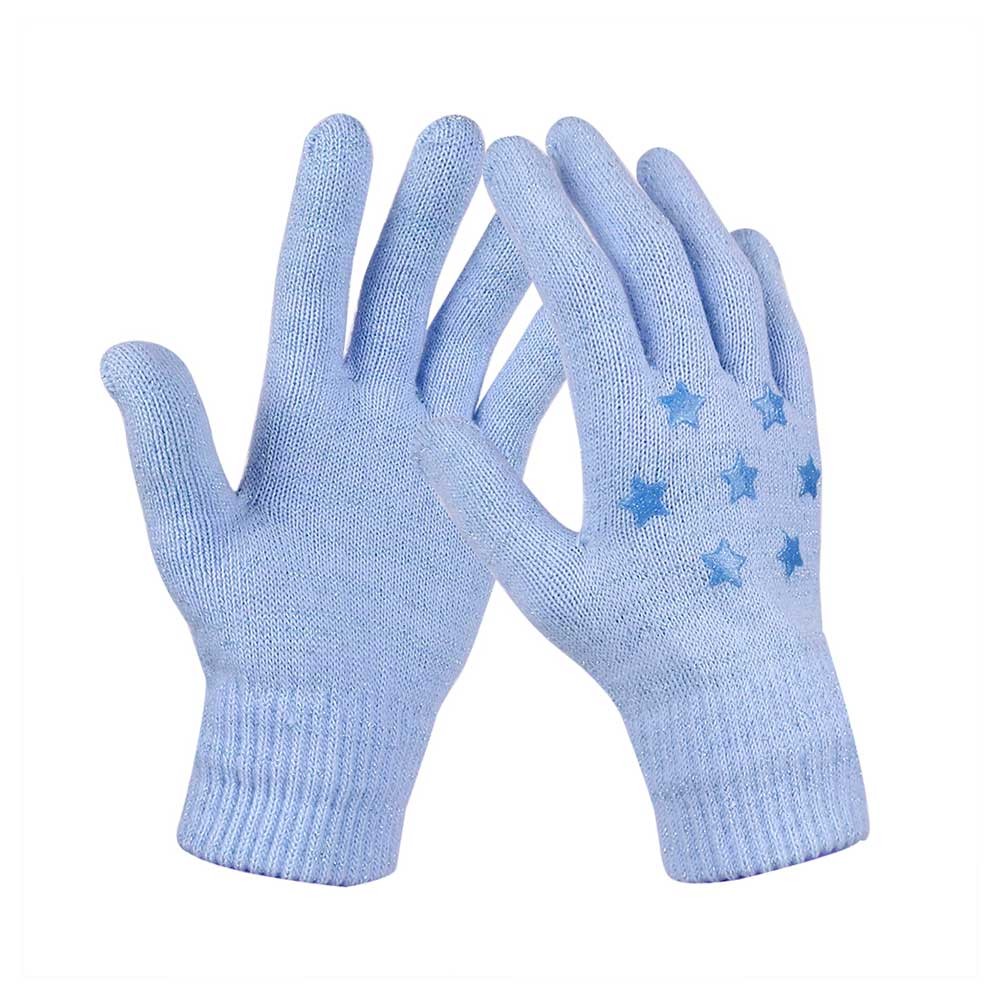 Blue Silicone Printed Ladies Magic Gloves for Outdoor