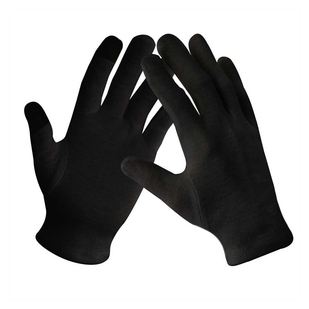 Black Color Antibacterial Touch Screen Light Weight Cotton Work Gloves