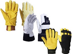 Material types of leather work gloves